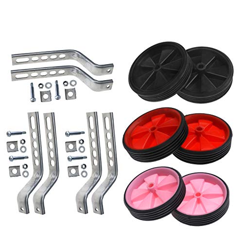 Creative-Idea 12-20' Roues Vélo Enfant Training Wheels entraînement Stabilisateur Formation Vélos Roulette, Noir/Rouge/Rose