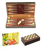 Backgammon aus Holz oder Dame Brettspiel mit würfel ca. 43 cm x 44 cm - 4