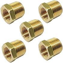 2-Pack BSP Metric Thread Brass Reducer Fittings – Female To Male For Pressure Gauge Adapters