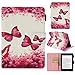 Produktbild Hülle für Amazon Kindle Paperwhite 2018 10. Generation Case Leder Tasche Schutzhülle Flip Cover mit Auto Sleep/Wake Einschlaf/Aufwach Abdeckung Klapphülle Ständer 3D Muster Schmetterling