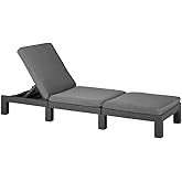 Allibert Daytona Deluxe Ligbed 65x195x25,5cm - 2 stuks - Grafiet | Leen