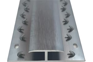 Grandismo® Heavy Duty - Carpet to Carpet - Gripper Trim Threshold Strip - Metal Doorbar - Brushed Grey