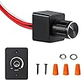 TERRIFI DC 12V 5A Light Dimmer Switch, Rotary PWM Dimming Controller for RV, Boat, Truck LED Lighting, Compatible with Halogen, Incandescent, Strip Lights