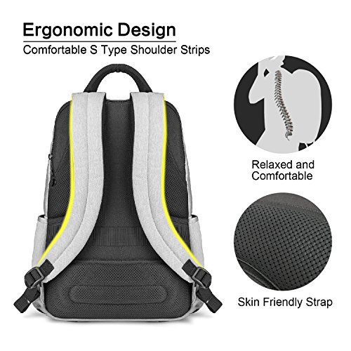 OMOTON Laptop Rucksack f  r alles Tablet und Laptops bis zu 15 6 zoll  zur Arbeit und Reise   wasserabweisend  Anti-Diebstahl  ger  umig  f  r Damen u