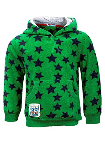 Tots Designer Baby Boys Green & Navy Multi Star Design Trendy Fleece Hoody (12-18 months)