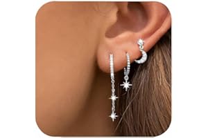 Lotus Karen Stud Hoop Earrings Set for Women - 3 Pairs Dainty Cartilage Earrings | 14K Gold Plated Small Hoops Earring Set for Pierced Ears for Christmas Birthday Mother's Day Graduation