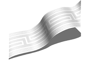 FUNLIFE 2 Rouleaux Frise Murale Gris Clair géométrie Adhesive Sticker Autocollante pour Cuisine,Salle de Bains, Plafond, Salon, Chambre Décoration 10cm X 200cm