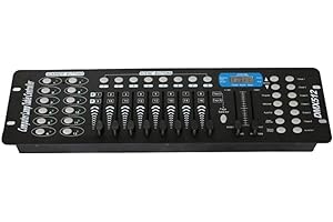 KINDPACK Contrôleur DMX 512 192 canaux - Contrôleur DMX sans fil - Console DMX - Équipement pour lampe de scène, tête mobile, DJ, club, fête