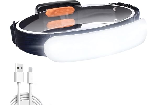 Lampe frontale LED COB rechargeable par USB, 1500 lumens, réglable, large faisceau de 220°, lampe frontale, légère, étanche, pour cyclisme, camping, randonnée, pêche, urgence