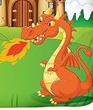 Aminata Kids – süße Kinderbettwäsche Bettwäsche Kinder Ritter 100×135 cm KINDERBETTGRÖSSE Baumwolle Ritter Jungen Drache Ritterburg bunt - 4