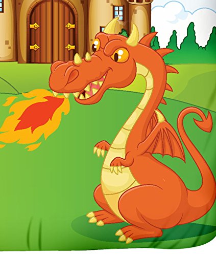 Aminata Kids – süße Kinderbettwäsche Bettwäsche Kinder Ritter 100×135 cm KINDERBETTGRÖSSE Baumwolle Ritter Jungen Drache Ritterburg bunt - 4