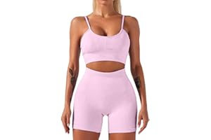 HANERDUN Conjunto Deportiva para Mujer 2 Piezas para Mujer Pantalones De Yoga Súper Elásticos Leggings de Cintura Alta con Sujetador Deportivo