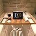 Produktbild GX&XD Bambus Badewanne Caddy Tray,Bad spa Badewanne Stand Multifunktion Badewanne-Regal Verstellbar Lesen Rack Handy-Fach und Wein glashalter-A