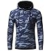 Produktbild Herren Pullover Herren Herbst Winter Casual Camouflage Slim Fit Langarmshirt Hoodie Top Bluse Oberteile Sweatshirt Kapuzenpullover Super Coole Sweatshirt Longsleeve Streetwear(Blau,2XL)