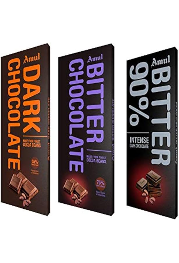 Amul 55% Cocoa Dark Chocolate Bar, 150 grams - Pack of 4 : Amazon