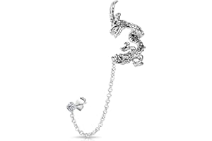 Bungsa Orecchino ear cuff Drago Argento Ottone Unisex