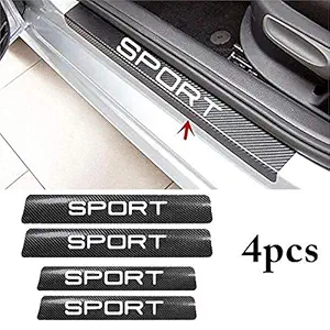 ISEE 360 Anti Scratch Sport Attractive Trendy Door Still Guard Protector Vinyl Decal Car Exterior Sticker Four Pieces for All Doors (Pack of 4) (Black-Carbon Wrap)