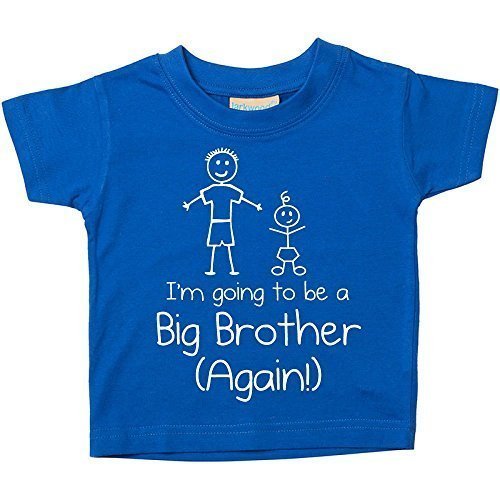 Blue I'm Going To Be A Big Brother Again Blue Tshirt Baby Toddler Kids Available in Sizes 0-6 Months to 14-15 Years New Baby Brother Gift