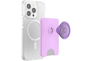 PopSockets: PopWallet+ für MagSafe - Inklusive Adapterring für MagSafe - Kartenhalter mit integriertem austauschbarem PopTop für Smartphones und Hüllen - Lavender