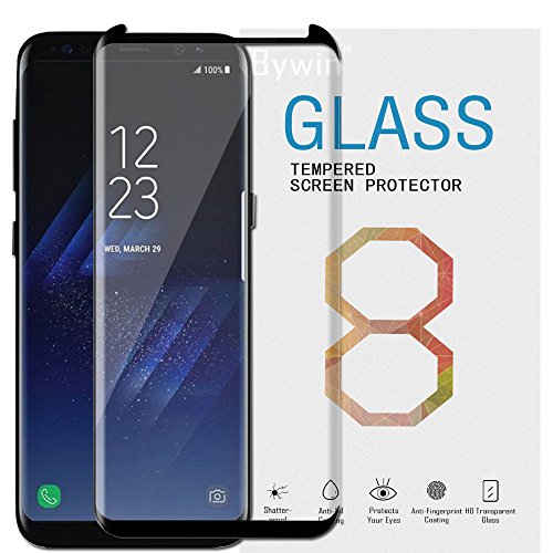 Bywin Film Verre Trempé pour Samsung Galaxy S8 Dureté 9H, Ultra-mince 0.25 mm, 2.5D Bords Arrondis