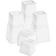 Utopia Bedding 8 Piece Adjustable Furniture Risers (4 High & 4 Short) - Heavy Duty Riser with Strong Space saving - Bed Riser, Table Riser, Chair or Sofa Riser (3, 5 or 8 Inch) - White