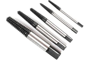 DmDoyy 5 Pièces Extracteur de Vis Cassée, Outil Professionnel Anti-Dérapant pour Enlever Vis Coincées Rouillées, Acier Trempé Haute Résistance avec Boîte de Rangement