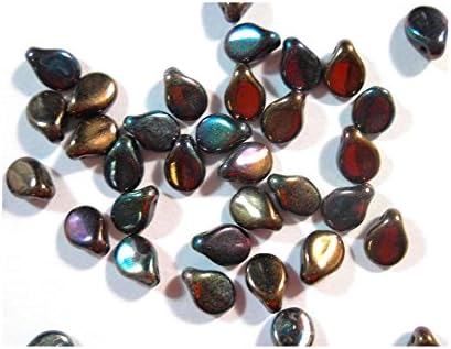 Preciosa Czech Glass Beads Czech PIP Beads 40 Small Papers Bronze Brown 7 mm CZ126