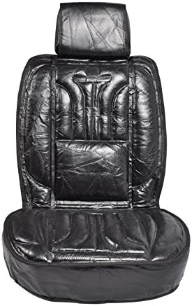superart08 CU001B Universal Front Car Seat Cushion Leather Black (Black-1)