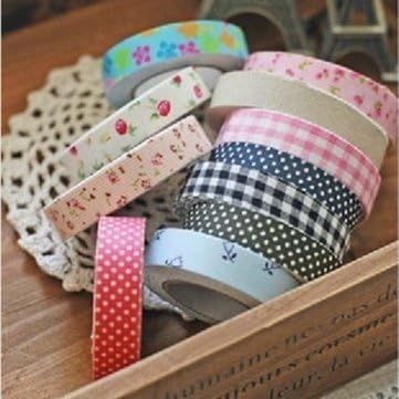 Souked Fabric Washi Tape Roll Decorative Sticky Cotton Adhesive Craft