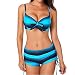 Produktbild Jaminy Damen Set Push Up Swimsuits Strand Badeanzug Badebekleidung Bademode Push Up Bikini Bademode Zweiteiler Strand Swimwear Badeanzug Swimsuits Beachwear Tankini Bikini (Blau, XL)