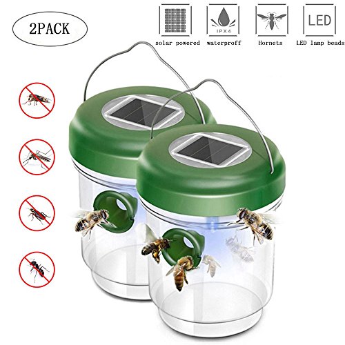 détail Kobwa Piège à Guêpes/Piège à Frelons à Suspendre (Lot de 2),Alimentation Solaire LED Attrape - Attrape Anti-Insectes, Frelons – Répulsif Guêpes – Remède Contre Guêpes – Piège à Insectes