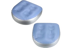 QWORK® 2 Pièces Coussin de Siège Gonflable, Coussin Spa, Coussin Baignoire avec 4 Ventouses