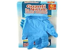 BERICAH Skin Blue 100Pz Guanti Nitrile Senza Polvere Monouso Non Sterili Ambidestri (L)