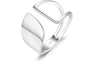 CXWK 925 Sterling Damen Ring Silber Verstellbar,Durchbrochene Linie Einfache Temperament Persönlichkeit Ring Für Frauen Kreative Hübsch Kleidung Geburtstagsgeschenk Und Veranstaltungsräume