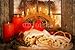 Produktbild Alu-Dibond-Bild 110 x 70 cm: "Weihnachtsstollen, Dresdner Stollen mit Schwibbogen", Bild auf Alu-Dibond