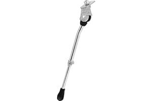 IBK S.T.S. Caballete lateral para bicicleta de 330 mm, soporte universal de aluminio para bicicletas de 20 a 29 pulgadas, acortable, robusto y antioxidante, pie de goma antideslizante