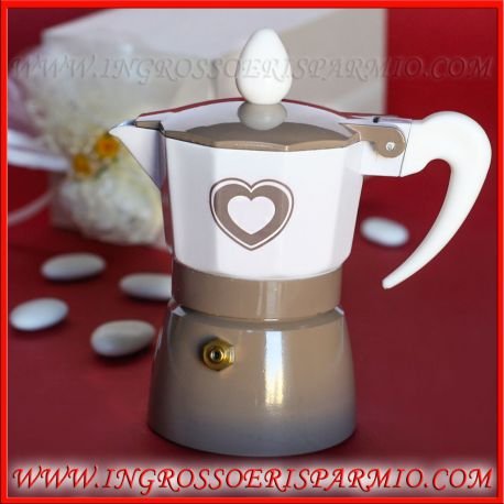 Espressokocher aus Aluminium Emaille taupe mit einem Herz bedruckt und eine Tasse – Gastgeschenk Hochzeit, Jahrestag kit 4 pz. arancione Espressokocher aus Aluminium Emaille taupe mit einem Herz bedruckt und eine Tasse – Gastgeschenk Hochzeit, Jahrestag kit 4 pz. arancione Bilder