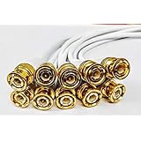 Mecclien BNC Connector with Copper Wire Moulded - 10PCS - 18CM - BNC Golden Male Plug Cable (White)
