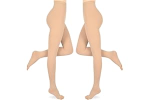 WEGITCS 15-20 mmHg Medizinische Kompressionsstrumpfhose Damen & Herren Lang, 2 Paar Abgestufte Kompressionsstrümpfe Stützstrümpfe, Kompressionsleggins Damen für Krampfadern und Ödeme, Beige S