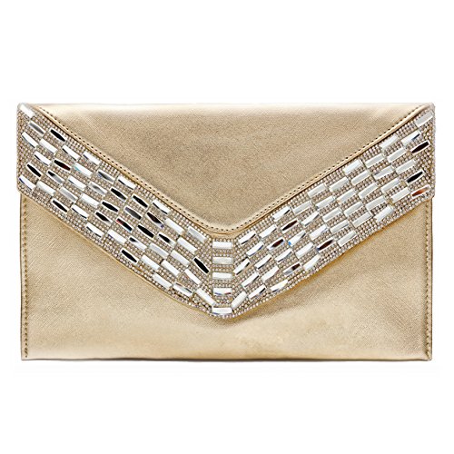 AO ALI VICTORY Sacs à main de soirée de soirée de strass de l'embrayage de cristal de papillon de femmes (Champagne)