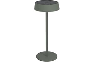 EGLO Lámpara solar de mesa LED para exteriores, batería inalámbrica, regulable, metal en verde, blanco cálido, neutro frío, IP54