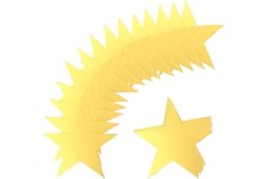 XINJODUZ Wycięcia w złote gwiazdki, 40 szt., papierowe dekoracje w kształcie gwiazdy, brokatowe wycięcia z konfetti, podwójne nadrukowane kartonowe gwiazdki, na tablicę ogłoszeń, klasę, ścianę, hollywoodzkie
