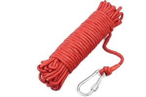 KOMUNJ 10m Floating Anchor Mooring Rope Multifunction 6mm Kayak Canoe Tow Throw Line with Carabiner for Swimming Boating Fishing Sports Rescue
