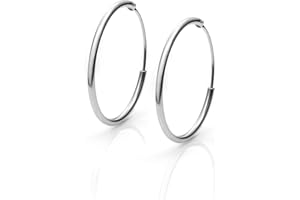 EMPATHY JEWELS Pendientes Aros Plata Mujer de 14-16- 22-25-30-35-40-50-60-70 y 80 mm. Regalos para tu Novia Originales en Plata de Ley