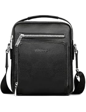 Padieoe Herren echt Leder Umh?ngetasche Business Handtasche casual Kuriertaschen Crossbody