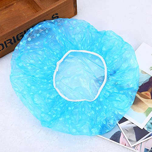 Blue Vessel 5 PC Frauen-Dame Wasserdichter Elastischer Plastikpunkt-Dusche-Badesalon-Haar-Kappen-Hut - 8