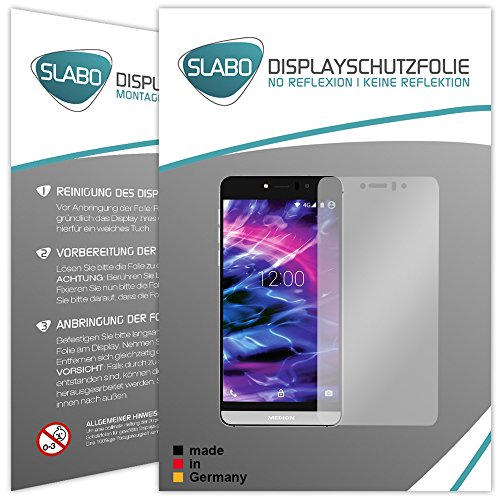2 x Slabo Displayfolie für Medion Life X5004 (MD 99238) Displayschutzfolie Zubehör "No Reflexion" MATT - MADE IN GERMANY