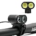 Produktbild SOOJET BBT09 2x CREE XML L2 LED Aluminum Fahrradlampe Set - 2500 Lumen Stark Scheinwerfer für das Fahrrad - Mit Wiederaufladbare Akku Pack