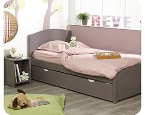 Nature Einzelbett 90 x 190 cm-taupe: Amazon.de: Küche ...