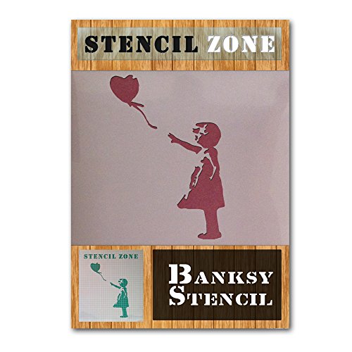 Banksy Little Girl Ballon Mylar Airbrush Peinture murale Art Pochoir (A1 Taille Pochoir - Xlarge)
